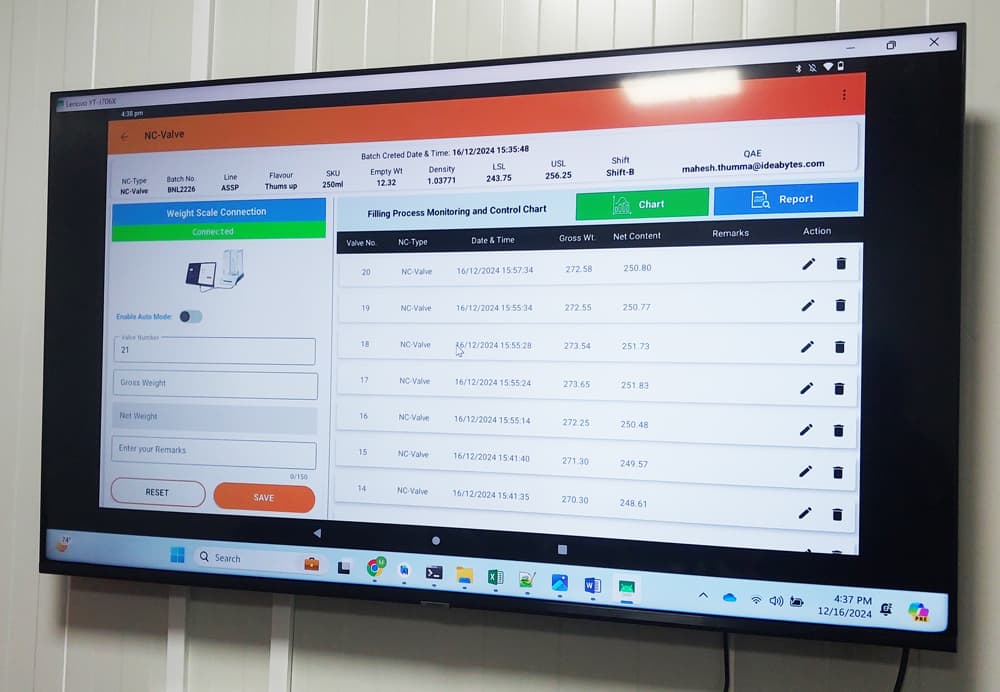 Net Content and Sectional Weight Digitalization